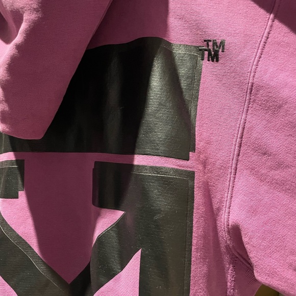 Champion x Off White Purple Hoodie size Medium - Picture 3 of 9